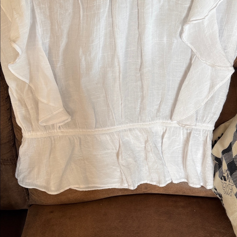 Notations White Lace Accent Blouse - Picture 5 of 5